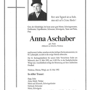 Aschaber Anna Geb. Thaler G